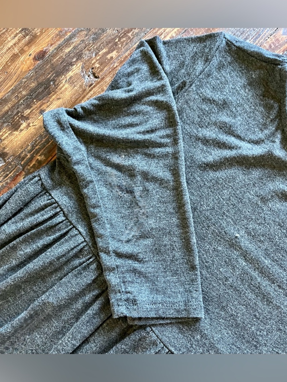 Casual Grey Babydoll midi Dress Sz M - Picture 3 of 10